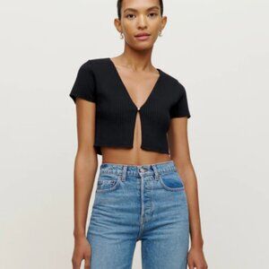 Reformation Anny Cotton Short Sleeve Cardigan